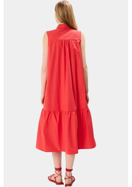 Kadın Midi Boy Terrycotton Dokuma Gömlek Elbise Rahat Günlük Stil Şık Görünüm Özel Tasarım modelleri