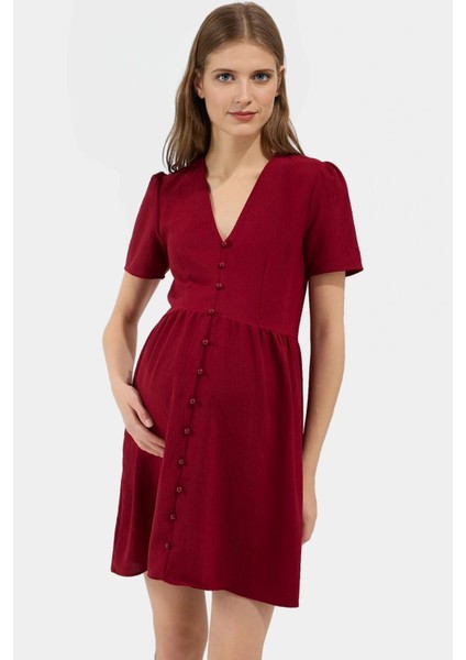 A Line Kısa Kollu Mini Elbise Polyester Yazlık Günlük Konforlu Kesim Modern Stil