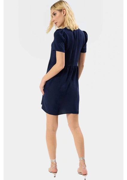 A Line Kısa Kollu Mini Elbise Polyester Yazlık Günlük Konforlu Kesim Modern Stil modelleri