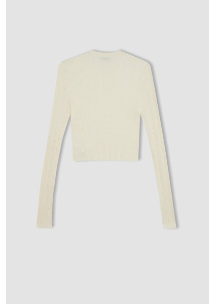 Slim Fit Dar Kesim Bisiklet Yaka Triko Kazak A2057AX24AU