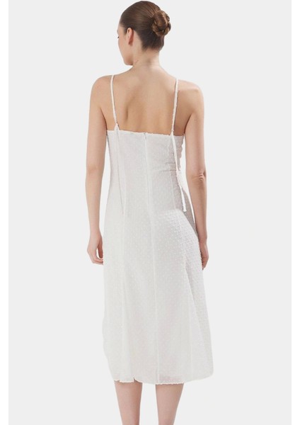 A Line Midi Şifon Elbise Polyester Dokuma Yazlık Zarifane Tasarım Trend modelleri