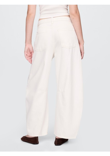 Kadın Kırık Beyaz High Rise Ultrasoft Horseshoe Jean Pantolon indirimleri