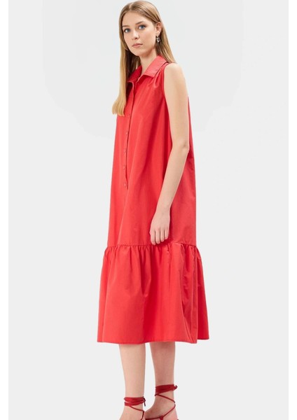 Kadın Midi Boy Terrycotton Dokuma Gömlek Elbise Rahat Günlük Stil Şık Görünüm Özel Tasarım fiyatları