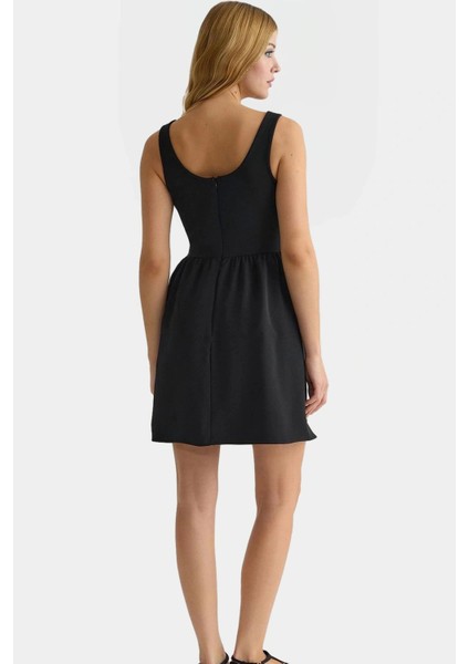 Kadın A Line Mini Elbise 87% Polyester 13% Elastan Yazlık Modern Stil Özel Tasarım Şık Görünüm modelleri
