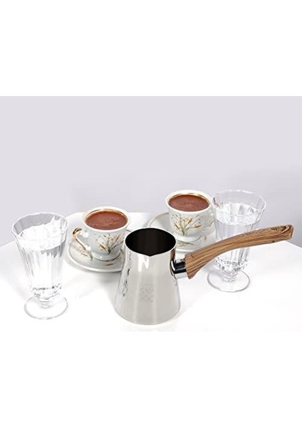 Menashop Metrashop Definition Standlı 4 Parça Çelik Cezve Seti