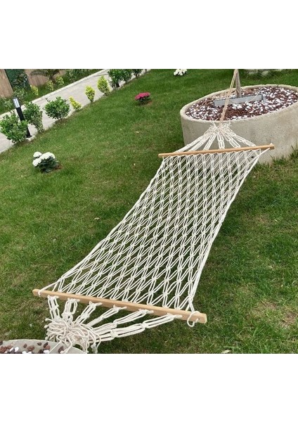 Makrome Salıncak Hamak El Örmesi Çift Katlı Tek Kişilik En 95CM Boy 2mt Taşıma Ipli 200 kg indirimleri