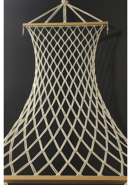 Makrome Salıncak Hamak El Örmesi Çift Katlı Tek Kişilik En 95CM Boy 2mt Taşıma Ipli 200 kg