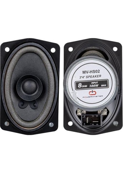 MV-HS02 3x4'' 7.5X10 cm 8 Ohm Max 100 Watt Oval Oto Hoparlör