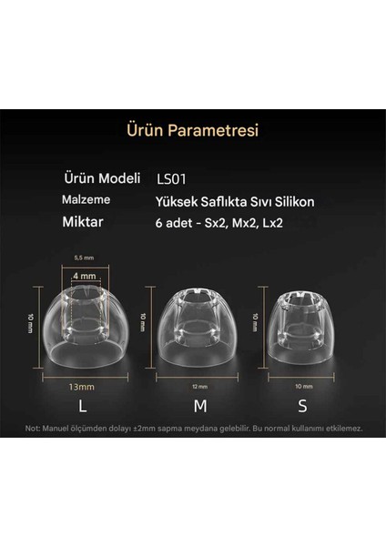 Kz LS01 Yüksek Saflıkta Sıvı Silikon Kulak Uçları