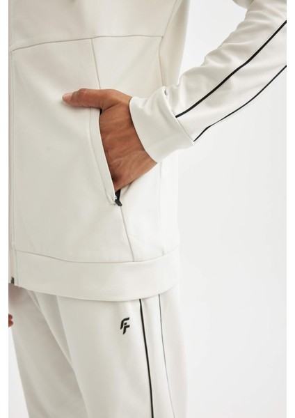 Fit Standart Fit Normal Kesim Skuba Dalgıç Kumaş Kapüşonlu Sporcu Fermuarlı Sweatshirt B4535AX24AU