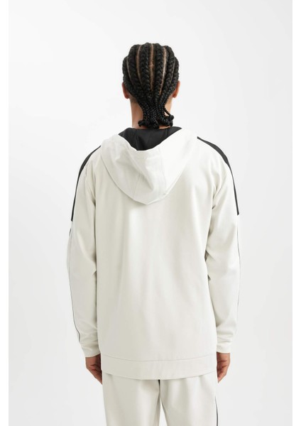 Fit Standart Fit Normal Kesim Skuba Dalgıç Kumaş Kapüşonlu Sporcu Fermuarlı Sweatshirt B4535AX24AU