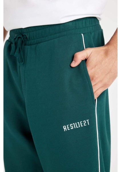 Regular Fit Jogger Eşofman Altı Fleto Cepli Baskılı Beli Bağcıklı Lastikli Paça D2025AX24WN