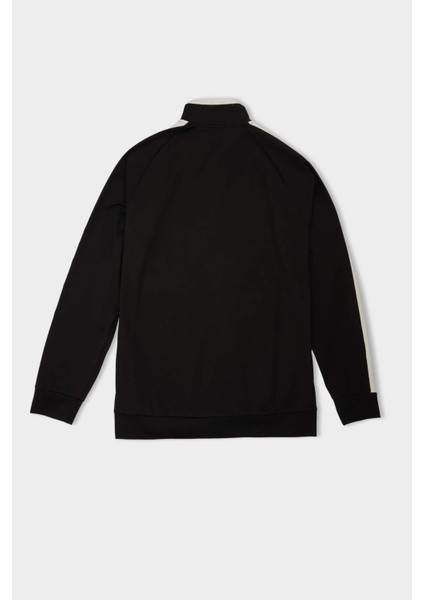 Fit Standart Fit Fermuarlı Dik Yaka Skuba Dalgıç Kumaş Cepli Sporcu Sweatshirt X9124AZ24AU
