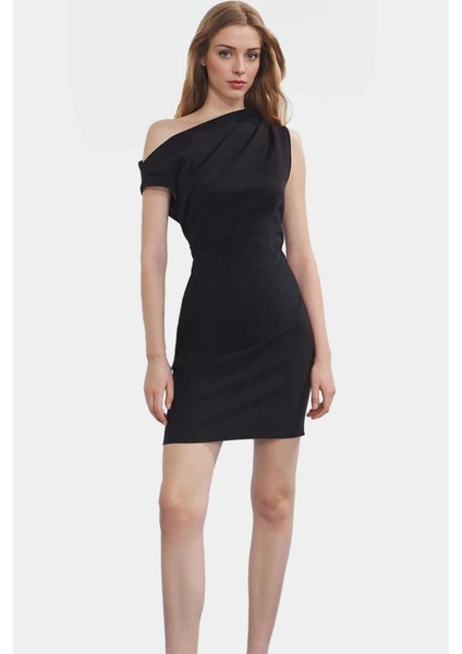Asimetrik Yaka Mini Bodycon Dokuma Elbise Yazlık Şık Özenle Seçilmiş Dayanıklı Malzeme fiyatları