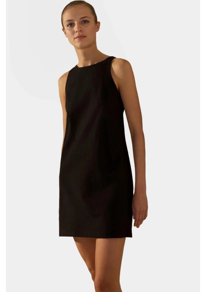 Yazlık Keten Karışımlı Mini Elbise Rahat Günlük Stil Dayanıklı Malzeme Profesyonel Görünüm fiyatları