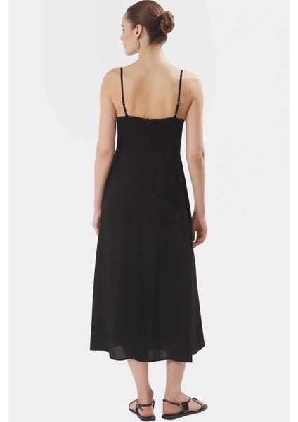 Maxi A Line Viskoz Dokuma Elbise Günlük Şıklık Için Seçkin Malzeme Şık Görünüm Modern Stil modelleri