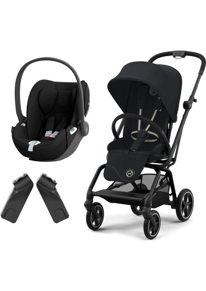 Eezy S Twist+2 (Magic Black) + Eezy Twist Adaptör + Cybex Cloud T Isize (Sephia Black)
