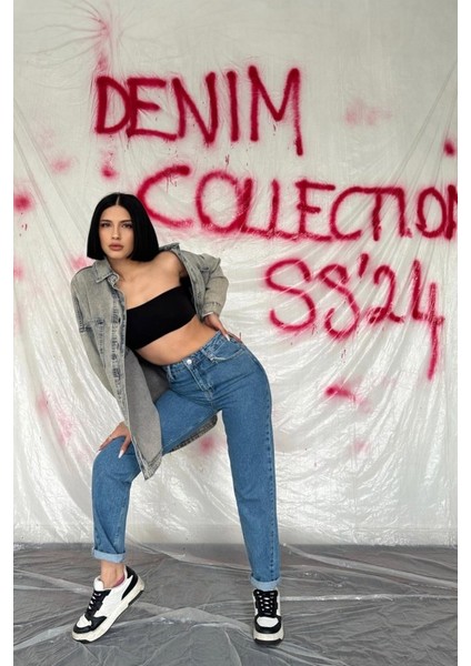 Mavi Boru Paça Jeans Pantolon modelleri