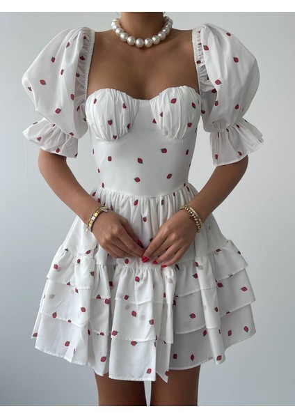Beyaz Mini Elbise