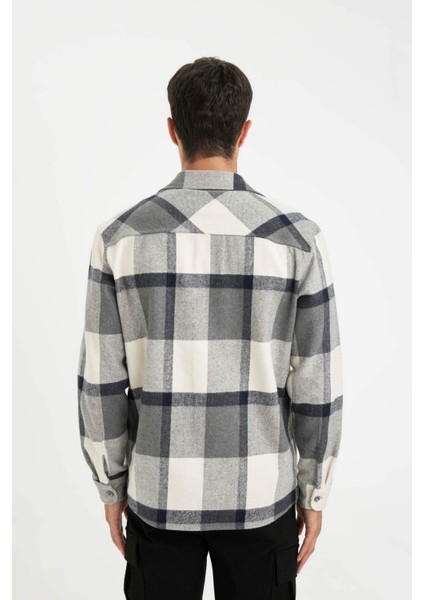 Regular Fit Kareli Oduncu Flanel Uzun Kollu Gömlek
