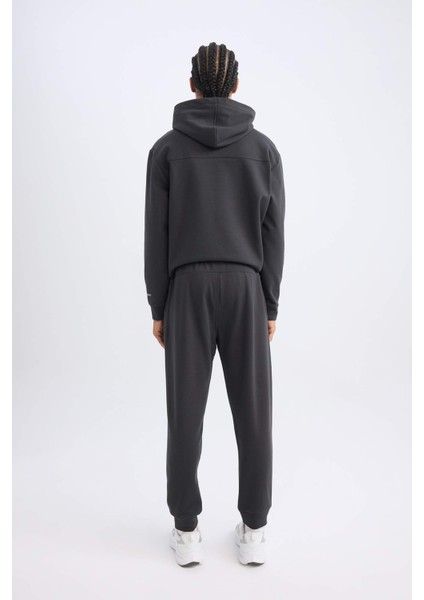 Fit Sporcu Jogger Eşofman Altı Skuba Dalgıç Kumaş Standart Fit Beli Bağcıklı Lastikli Paça D1898AX24AU