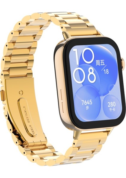 Huawei Watch Fit 3 / Fit 4 /fit 4 Pro Ile Uyumlu Paslanmaz Çelik Kordon Ayarlanabilir Metal Kayış