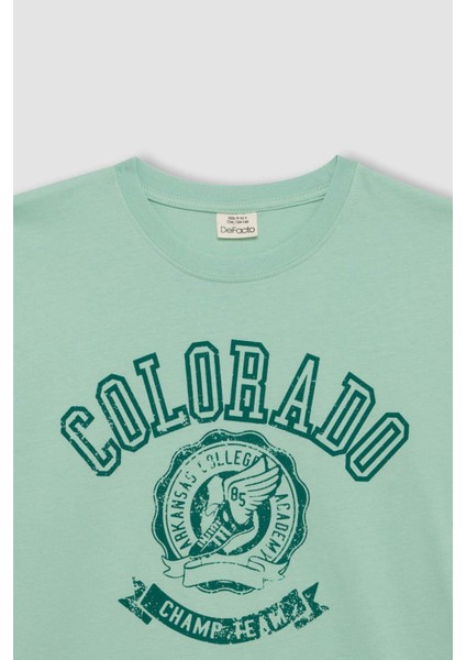 Erkek Çocuk Bisiklet Yaka Baskılı Kısa Kollu Tişört D2248A824HS