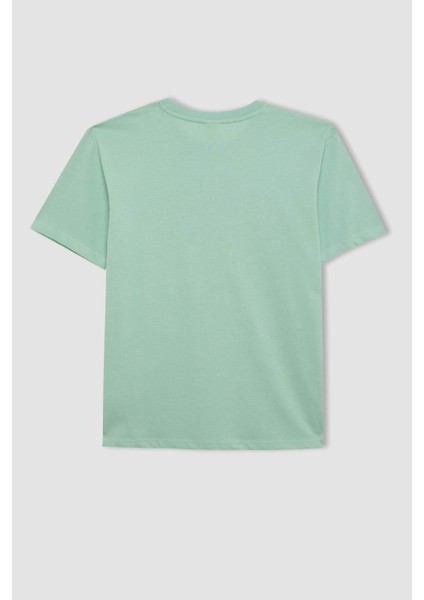 Erkek Çocuk Bisiklet Yaka Baskılı Kısa Kollu Tişört D2248A824HS