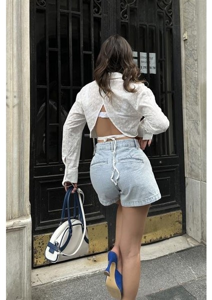 Kristen Sırt Dekolte Crop Gömlek 3253-08 fiyatları