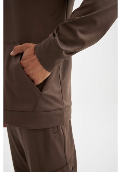 Fit Standart Fit Kapüşonlu Cepli Skuba Dalgıç Kumaş Sporcu Sweatshirt D1950AX24AU