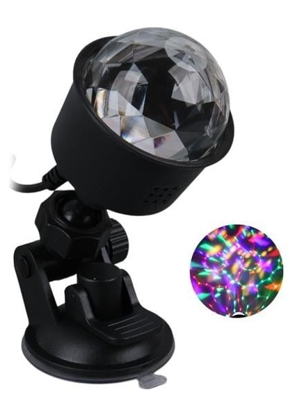 AL-KX-6889 Projeksiyon Atmosferli Usbli 4 Watt Şarjlı Sihirli Rgb LED Disko Topu