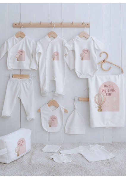 Organik 11'li Hastane Çıkışı - For Baby - Pembe Balonda Ayı