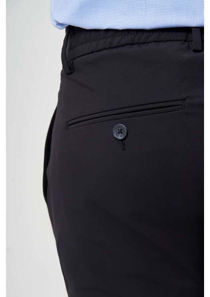 Erkek Regular Fit Lastikli Spor Pantolon Sıyah PNS23Y23005_D99