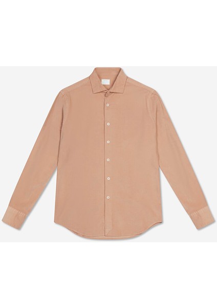 Slim Fit Gömlek Yaka Turuncu Erkek Gömlek A276JORDANEIFFELB