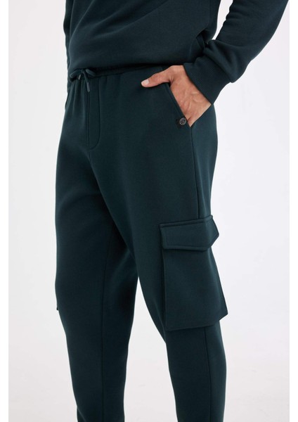 Regular Fit Jogger Eşofman Altı Kargo Cepli Basic Düz Beli Bağcıklı Lastikli Paça Y5533AZ24AU