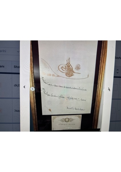 Çerçevesinde Nişani Osmani Berati ve Zarfı
