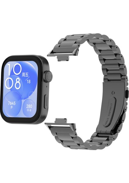 Huawei Watch Fit 3 / Fit 4 /fit 4 Pro Ile Uyumlu Paslanmaz Çelik Kordon Ayarlanabilir Metal Kayış