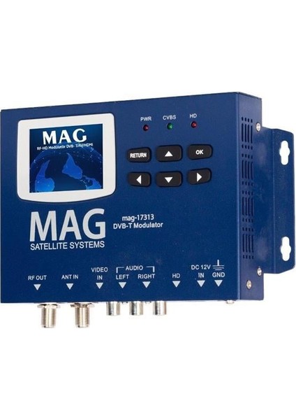 MG-17313 LCD Ekranlı Hd-Rf Converter Full Hd Dvb-T Encoder Modülatör (Dvb-T/av/hdmı)