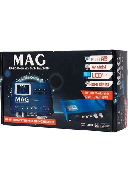 MG-17313 LCD Ekranlı Hd-Rf Converter Full Hd Dvb-T Encoder Modülatör (Dvb-T/av/hdmı)