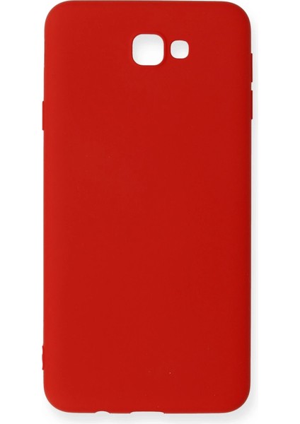 Samsung Galaxy J7 Prime Kılıf Nano Içi Kadife Silikon - Kırmızı Nrmsa