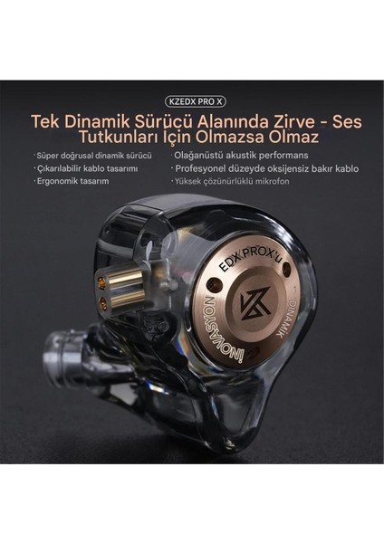 Kz Edx Pro x 1dd 10MM Kulak Içi Kulaklık Mikrofonlu ve Type C Dönüştücü Kablo fırsatları