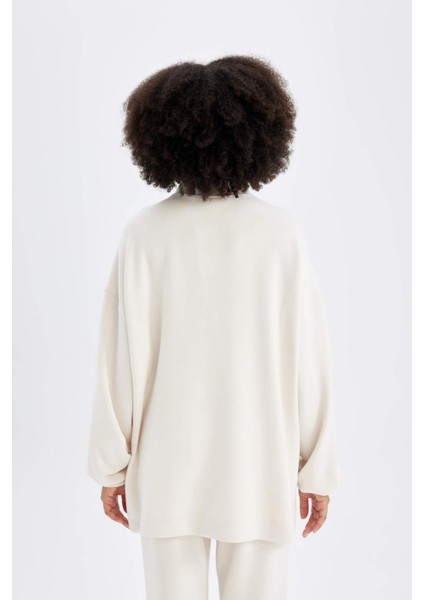 Fit Long Fit Dik Yaka Modal Sporcu Sweatshirt D1457AX24AU
