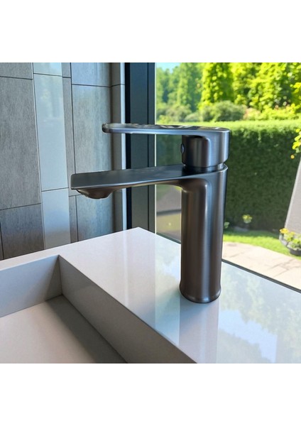 Antrasit Lavabo Bataryası Mat Paslanmaz Lavabo Armatür fiyatları