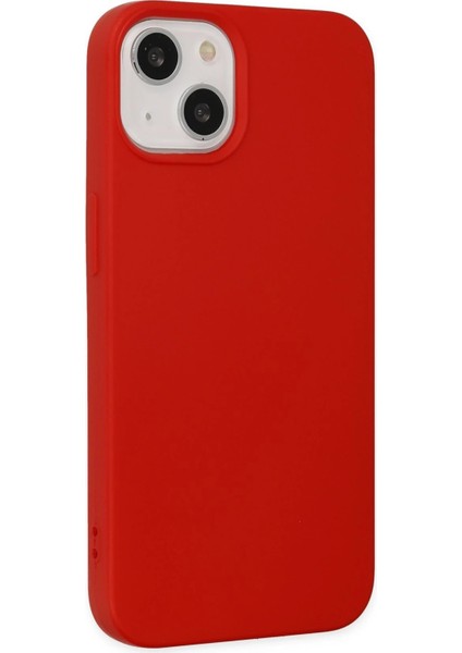 iPhone 14 Kılıf Nano Içi Kadife Silikon - Kırmızı - NFND4722-2069