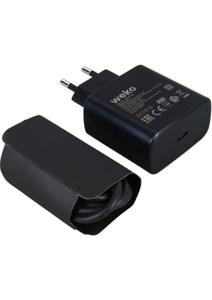 WK-26523 S11-C 25 Watt Siyah Şarj Başlık Adaptörü + Type-C To Type-C Kablo fiyatları