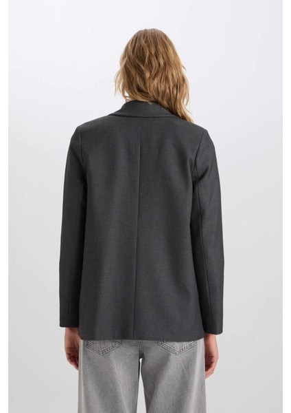 Oversize Geniş Kalıp Kruvaze Yaka Blazer Ceket A4173AX24AU