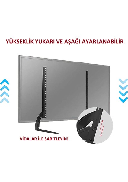 32"-75" Tv Standı Evrensel Masaüstü Ayaklı Televizyon Braketi Çelik Sağlam ve Şık