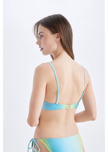 Regular Fit Degrade Baskılı Bikini Üstü-Fall in Love D2635AX24HS