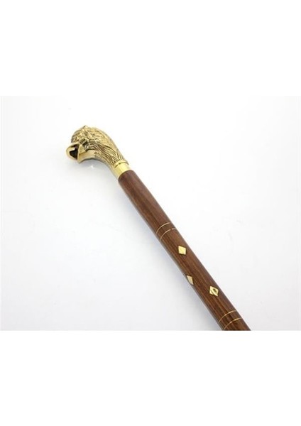Pirinç Aslan Büstü Baston Model 2
