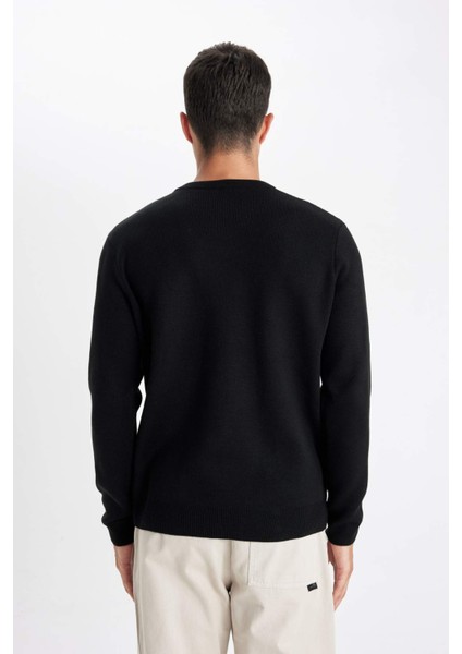 Standart Fit Normal Kesim Bisiklet Yaka Basic Düz Triko Kazak D1967AX24AU